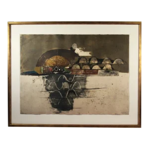 Johnny Friedlaender, "Montagne Ocre" Very large etching with aquatint, 1973