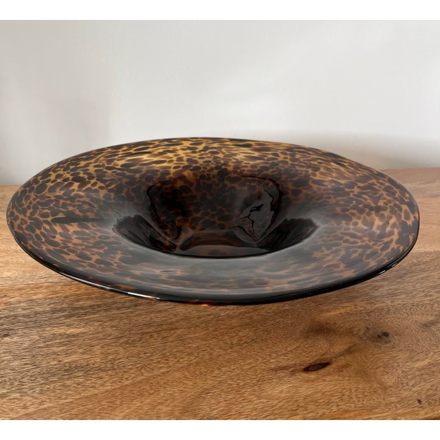 1970s Italian Handblown Murano Tortoiseshell Centerpiece Bowl For Sale - Image 9 of 12