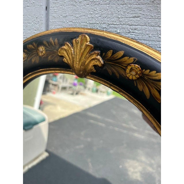 Elegant Chinoiserie Black and Gold Mirror For Sale - Image 14 of 18