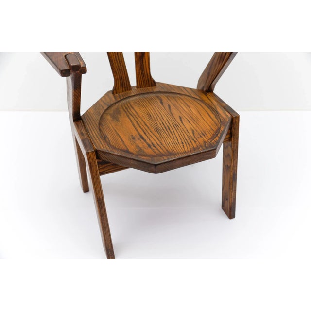 Mid-Century Modern French Provincial Oak Chair, 1960s For Sale - Image 11 of 15