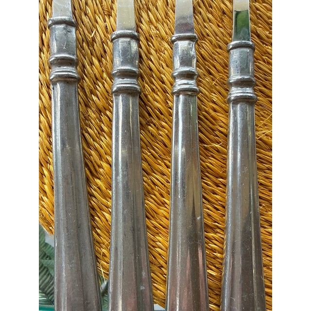 Vintage Italian Farmhouse Pewter Handled Flatware Set - 26 Pieces For Sale - Image 9 of 9