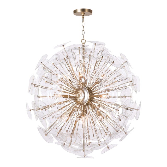 Regina Andrew Poppy Glass Chandelier Large in Clear For Sale