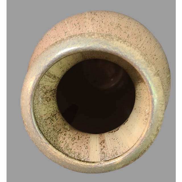 Late 20th Century Mid-Century Modern Style Ceramic Drip Glazed Earth Tone Vase For Sale - Image 5 of 8