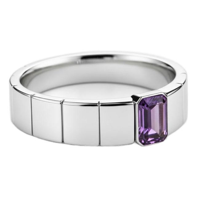 Amethyst Solitaire Ring for Men Silver, Gold, Size 10 For Sale