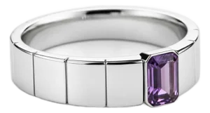 Amethyst Solitaire Ring for Men Silver, Gold, Size 10