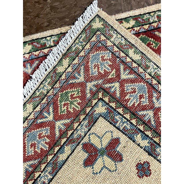 Tribal Hand-Knotted Kazak Rug 2'9" X 3'10" For Sale - Image 3 of 5