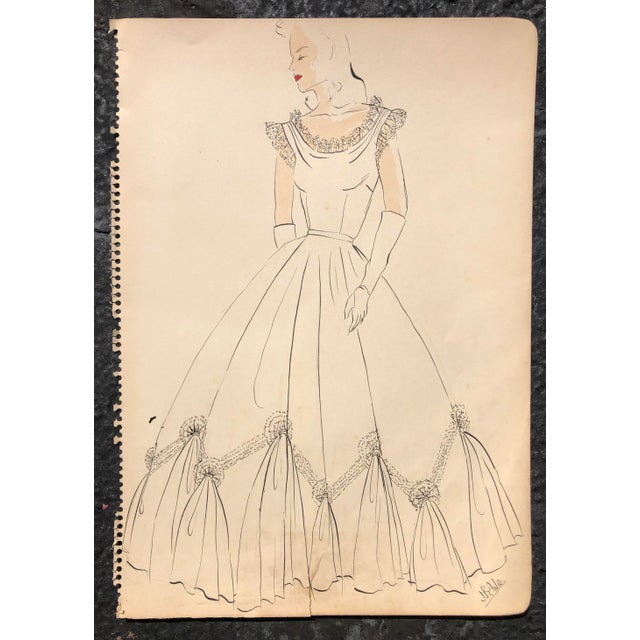 1950s fashion design by Captain James Anderson Jr from his sketchbooks, one of which has a Columbia SC address and the...