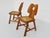 Brutalist Set of Side Chairs in Carved Wood and Vienna Straw in the style of Jean Boris Royere, France, 1950s For Sale - Image 3 of 12