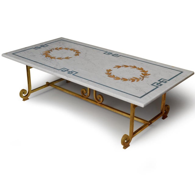 Early 21st Century White Carrara Marble Coffee Table from Cupioli Living For Sale - Image 5 of 5