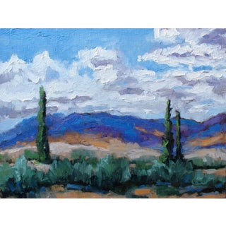 Quiet Places & Cloudscape, Nevada Desert, Contemporary Landscape Oil Painting For Sale