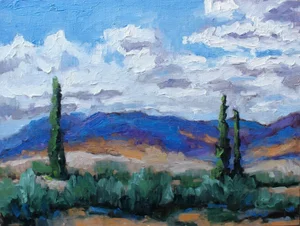 Southwest / Southwestern Cloudscape Oil Painting