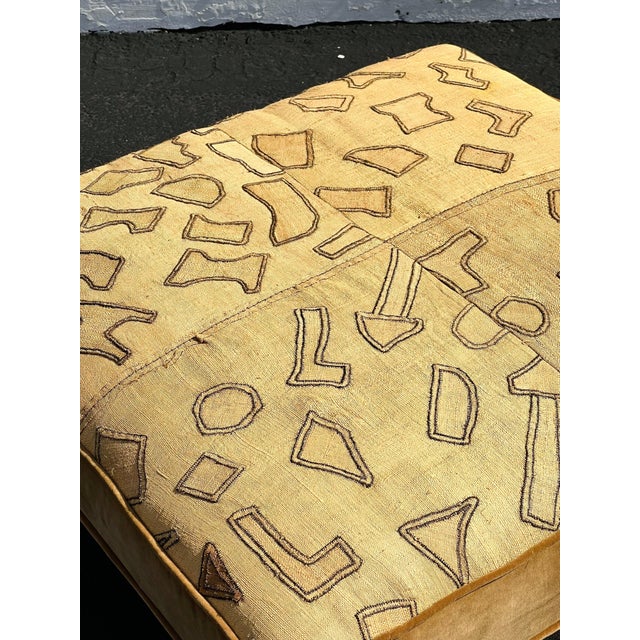 1990s African Kuba Cloth Vintage Ottoman (Vintage) For Sale - Image 5 of 8