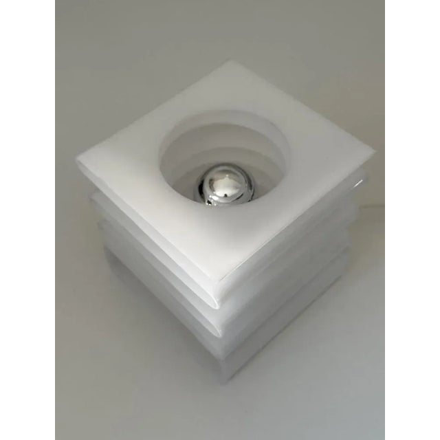 White White Acrylic Table Lamp, 1970s For Sale - Image 8 of 13