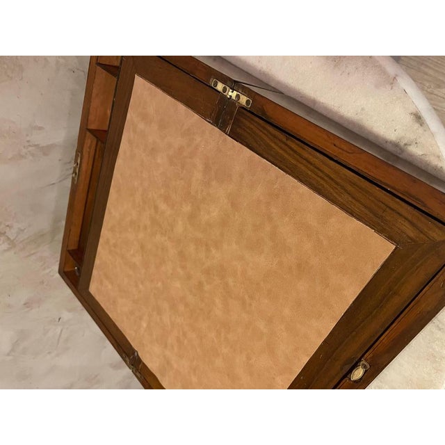 Metal 19th Century French Writing Box in Walnut and Brass For Sale - Image 7 of 16