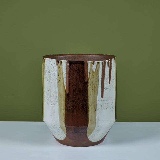 Ceramic David Cressey Flame-Glazed Bullet Planter for Architectural Pottery For Sale - Image 7 of 12