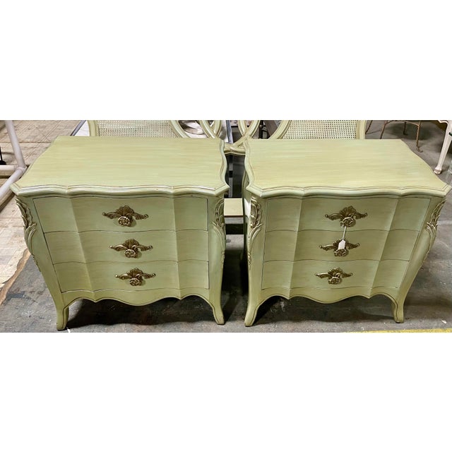 Vintage French Country Sage Green Nightstands a Pair Chairish