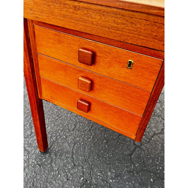 Mid Century Danish Modern Teak Writing Desk | by Domino Møbler For Sale - Image 10 of 18