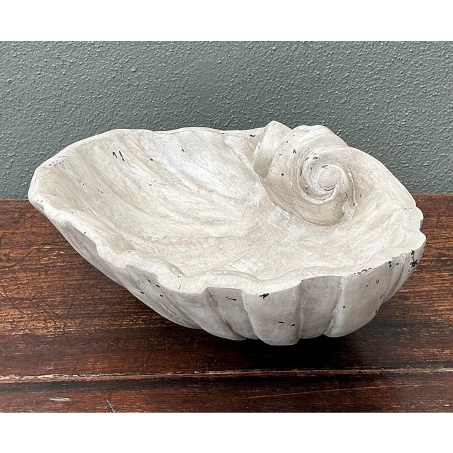 Vintage Italian Carved Wood Shell Bowl For Sale - Image 12 of 12