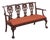 Vintage Carved Mahogany Triple Back Settee Bench For Sale