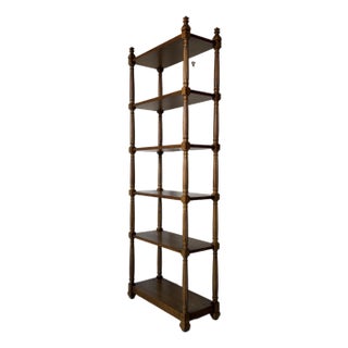 Vintage Heritage Hollywood Regency Solid Walnut Six-Tier Etagere For Sale