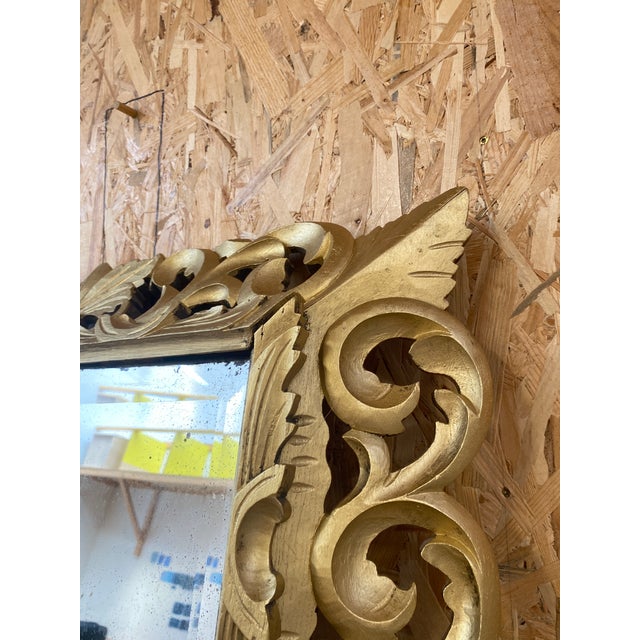 Wood 19th Century Gilded Wooden Mirror For Sale - Image 7 of 9