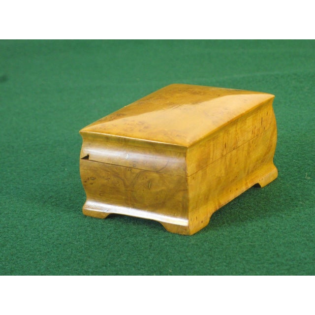 Mid 20th Century Jewelry Box Organizer Exotic Burlwood Maple Handcrafted For Sale - Image 6 of 9