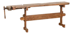 Rustic 20th Century Narrow Workbench Console Table