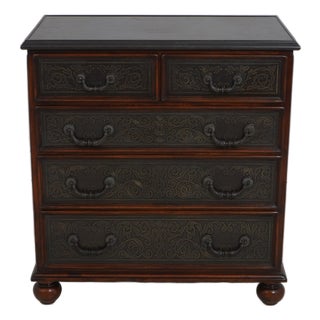 Theodore Alexander Embossed Metal Chest W. Bun Feet For Sale