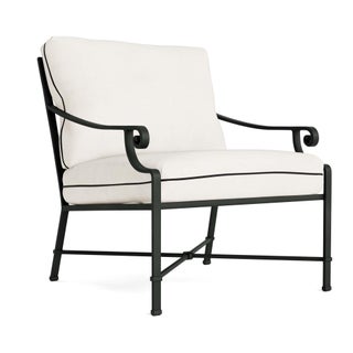 Brown Jordan Venetian Lounge Chair in Black Jade with Sea Salt and Castaway Welt Cushions For Sale