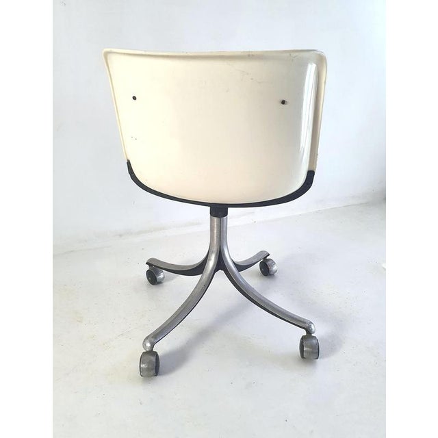 Metal Modus Office Chair in Aluminum and Wool attributed to Osvaldo Borsani for Tecno, Italy, 1970s For Sale - Image 7 of 10