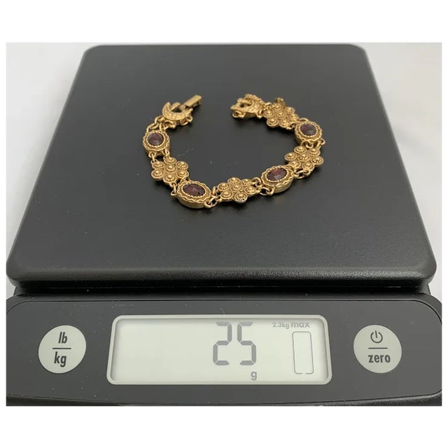 Gold Early 20th Century Bohemian Garnet Bracelet For Sale - Image 8 of 12