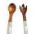1960s Mid Century Modern Genuine Shell-Craft Products Capiz & Wood Salad Set - 7 Pieces For Sale - Image 11 of 17