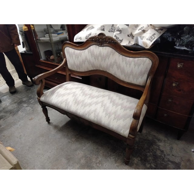 19th Century 2-Seater Carved Walnut Sofa For Sale - Image 15 of 15