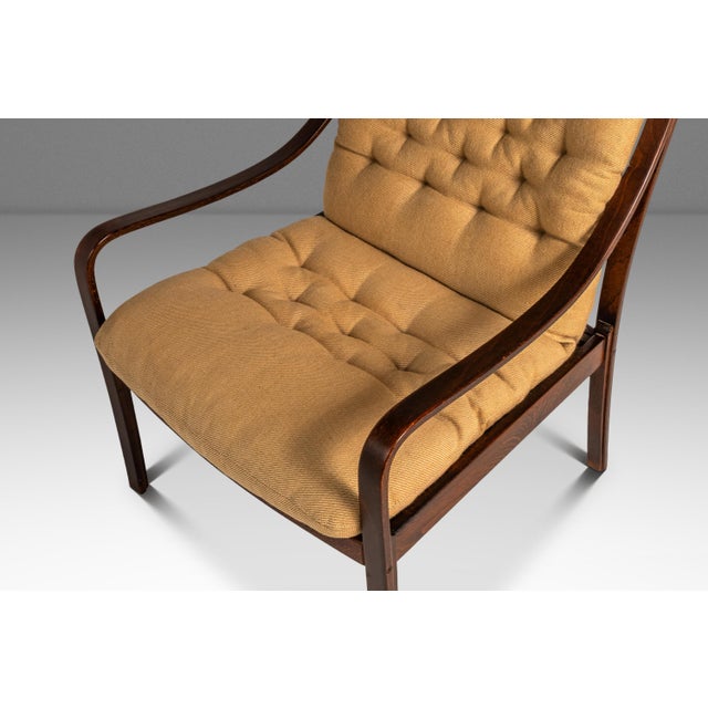 Mid-Century Danish Modern Bentwood Lounge Chair in Rosewood & Original Fabric by Fredrik A. Kayser for Vatne Møbler, Denmark, C. 1970's For Sale - Image 12 of 18