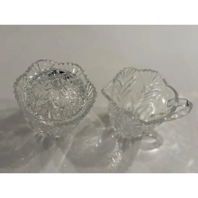 Vintage Crystal Sugar & Creamer Set For Sale - Image 4 of 12
