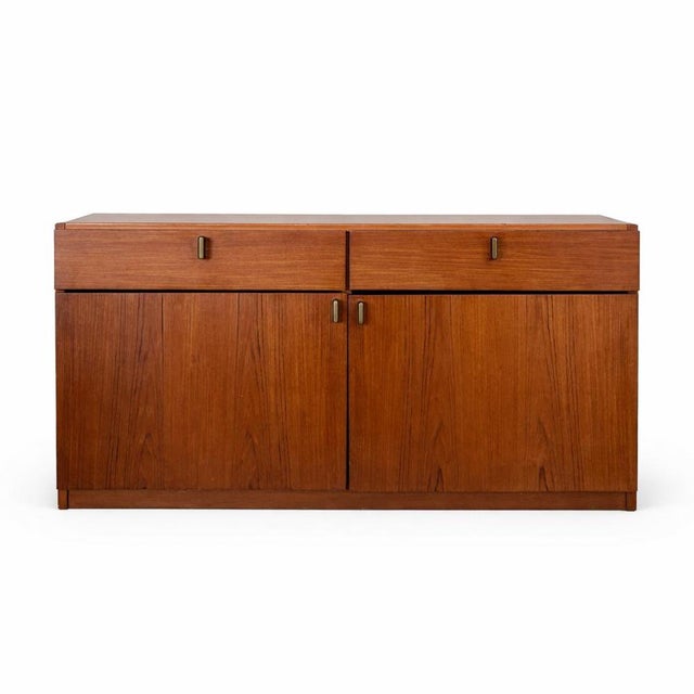 Brown Vintage Danish Teak Low Sideboard, 1960s For Sale - Image 8 of 8