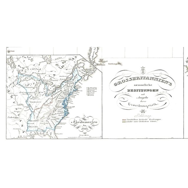 Old British Empire Map is an artwork realized around 1760 by Karl Spruner. Original hand-colored print. Good conditions...