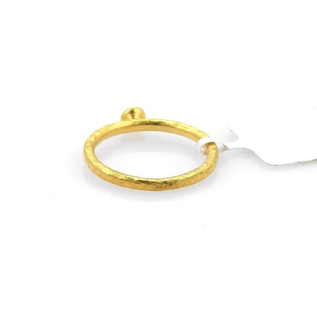 Contemporary Mid 20th Century Gurhan Skittle 24k Gold & Spessartite Hammered Ring - Size 5 For Sale - Image 3 of 5