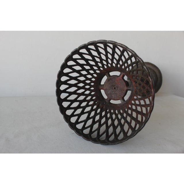 Vintage French Style Cast Iron Basket Pedestal Plant Stand For Sale - Image 9 of 12