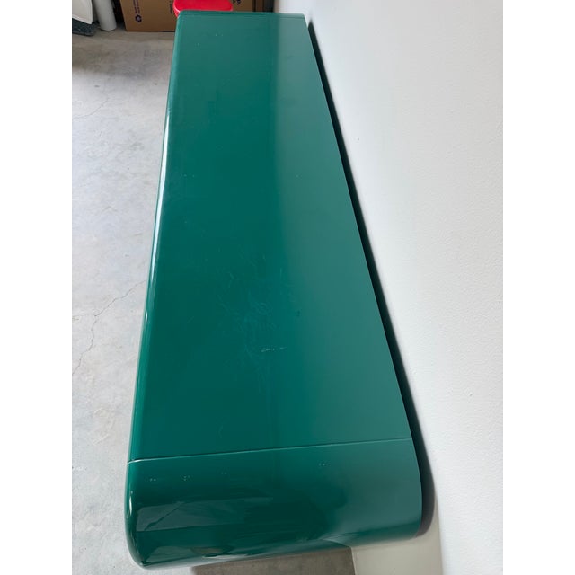 1980s Postmodern Green Lacquer Four-Door Sideboard / Credenza For Sale - Image 12 of 18