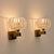 Elegant pair of Italian wall sconces from the 1950s, attributed to Barovier & Toso and designed with a refined Art Deco...