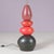 Ceramic Floor Lamp with Red Fabric Hood from Francois Chatain, France, 1970s For Sale - Image 3 of 15