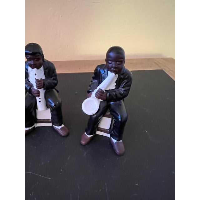 Mid 20th Century Vintage African American Ceramic Jazz Musicians Figurines- Set of 4 For Sale - Image 5 of 9