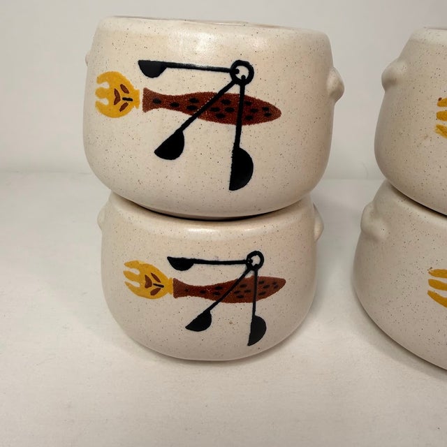 Ceramic Vintage Mid Century Modern West Bend Speckled Stoneware Bean Pots - Set of 4 For Sale - Image 7 of 10