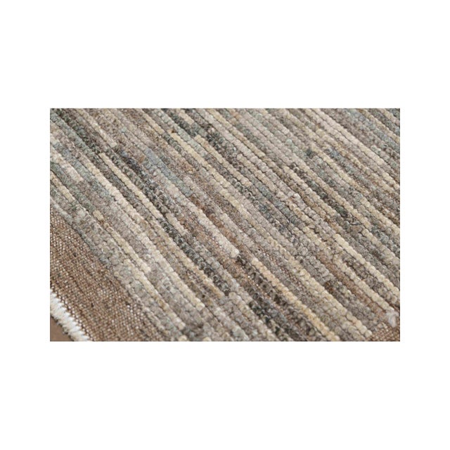 1960s Brown & Grey Modern Wool Rug For Sale - Image 5 of 7