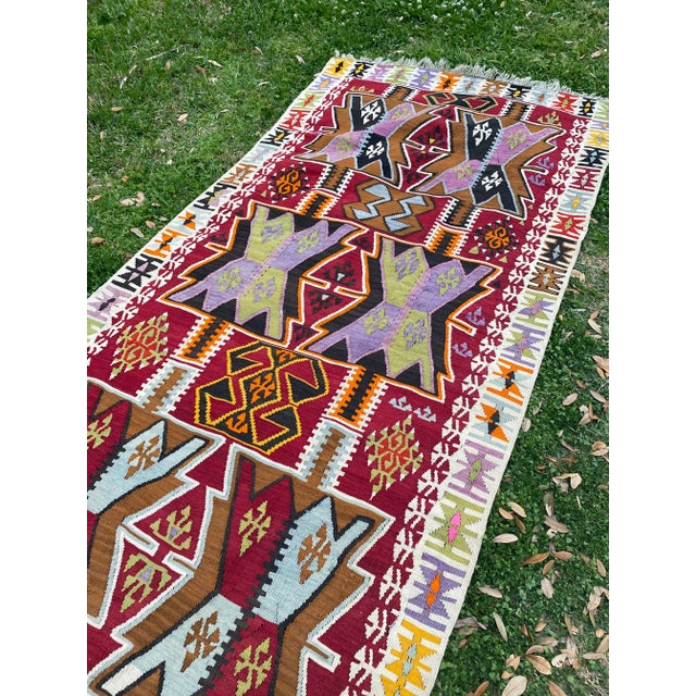 1920s Antique Caucasian Scorpion Pattern Flatweave Kilim Rug For Sale - Image 10 of 11