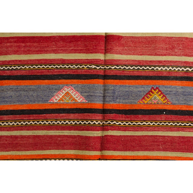Mid 20th Century Traditional Striped Kilim For Sale - Image 10 of 10