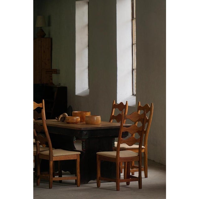 1960s Highback Dining Chairs in Oak by Henning Kjærnulf, 1960s, Set of 6 For Sale - Image 5 of 18