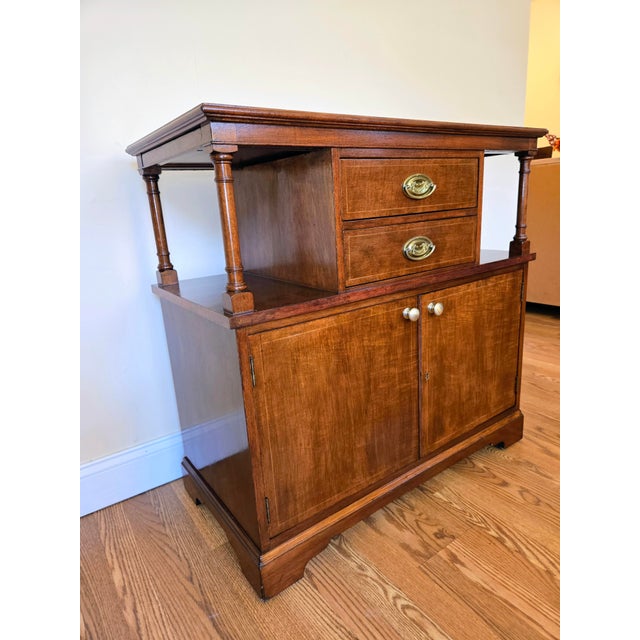 Mid-Century Modern Mid-Century Heritage Henredon Mahogany Rolling Dry Bar Server For Sale - Image 3 of 12