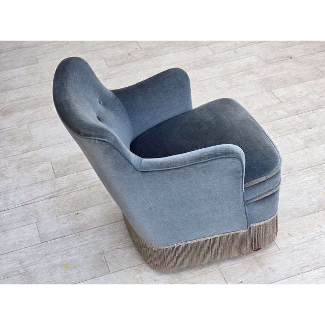 Vintage Danish Lounge Chair in Furniture Velour and Beech Wood, 1960s For Sale - Image 10 of 18